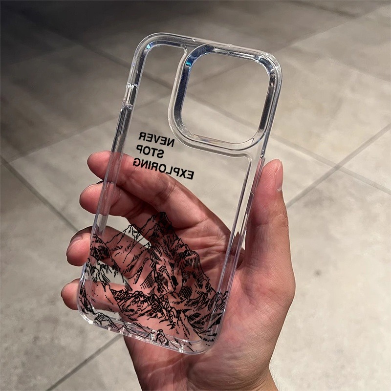 Phone Cases Iphone 13 - Never Exploring Mountain Line Art Phone