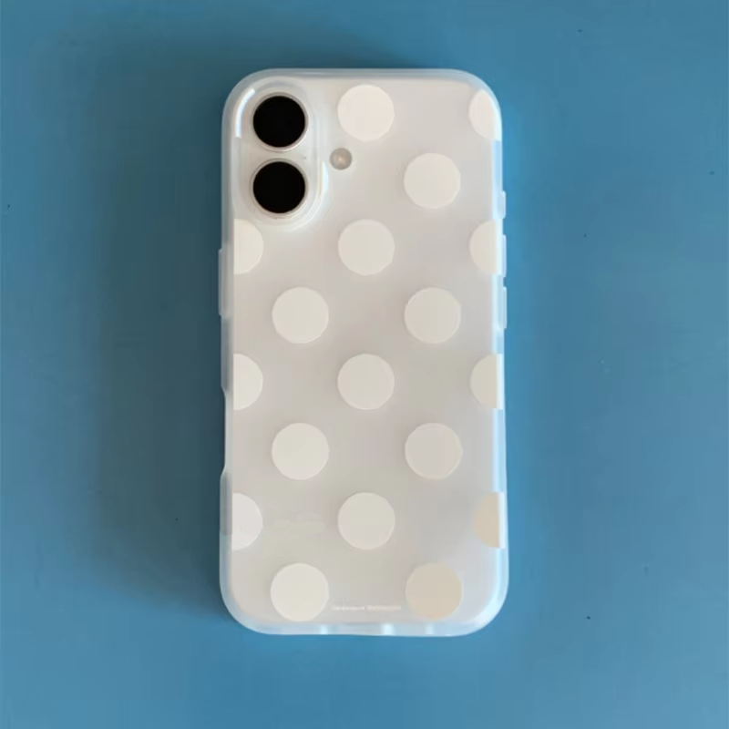 Korean White Polka Dots Froste - đánh giá và giá Phone Cases Xr Iphone