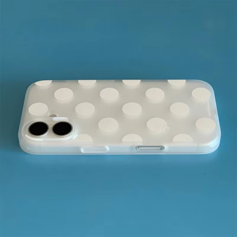 Korean White Polka Dots Froste - đánh giá và giá Phone Cases Xr Iphone