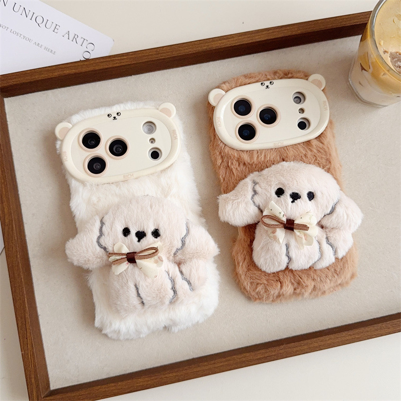 3D Cartoon Bowknot Puppy Warm  - đánh giá và giá Phone Cases Iphone 13