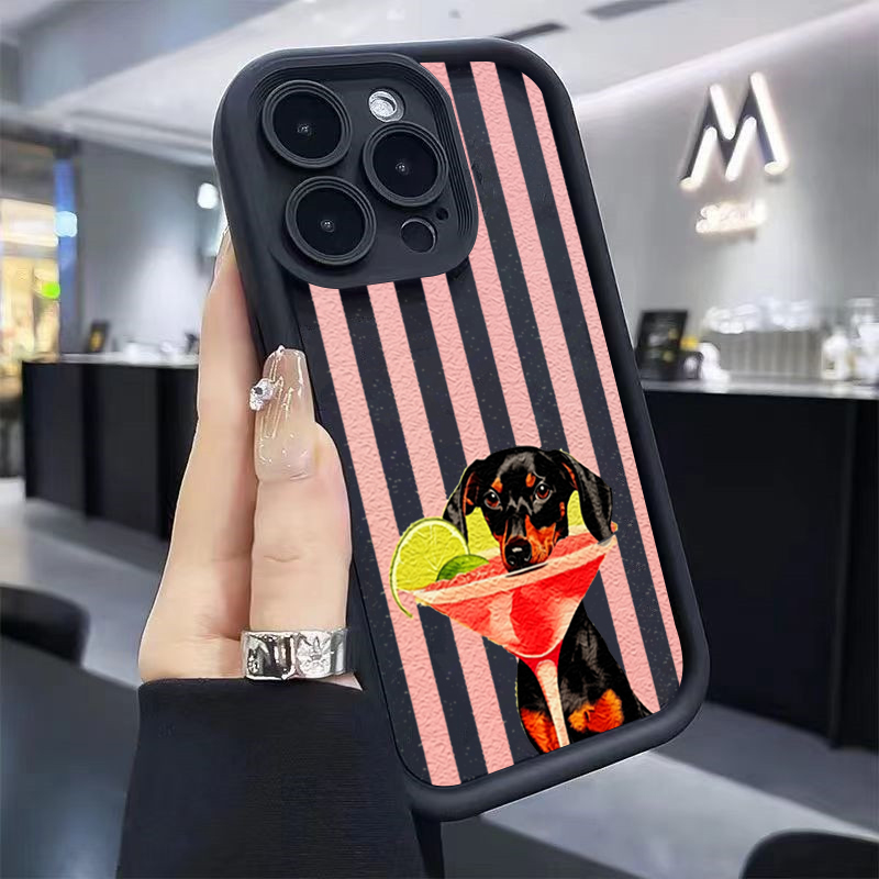 Cute Dog Striped Print Shockpr - đánh giá và giá Phone Cases Xiaomi 15