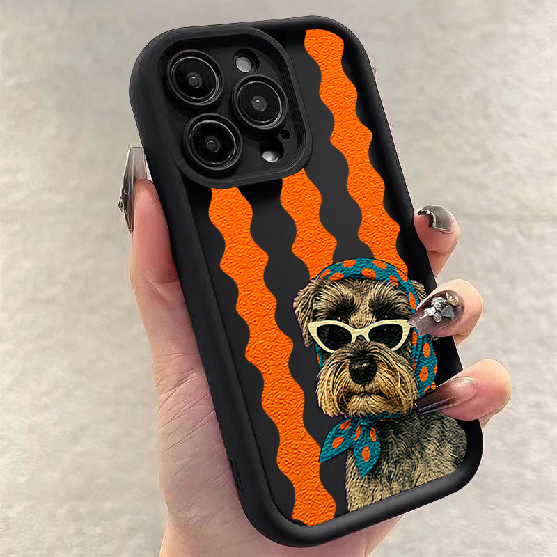 Cute Dog Striped Print Shockpr - đánh giá và giá Phone Cases Xiaomi 15