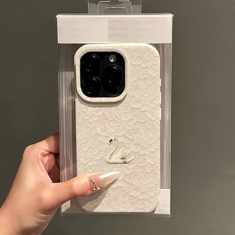 Lace Swan Pattern Lychee Textu - đánh giá và giá Phone Cases Iphone 13